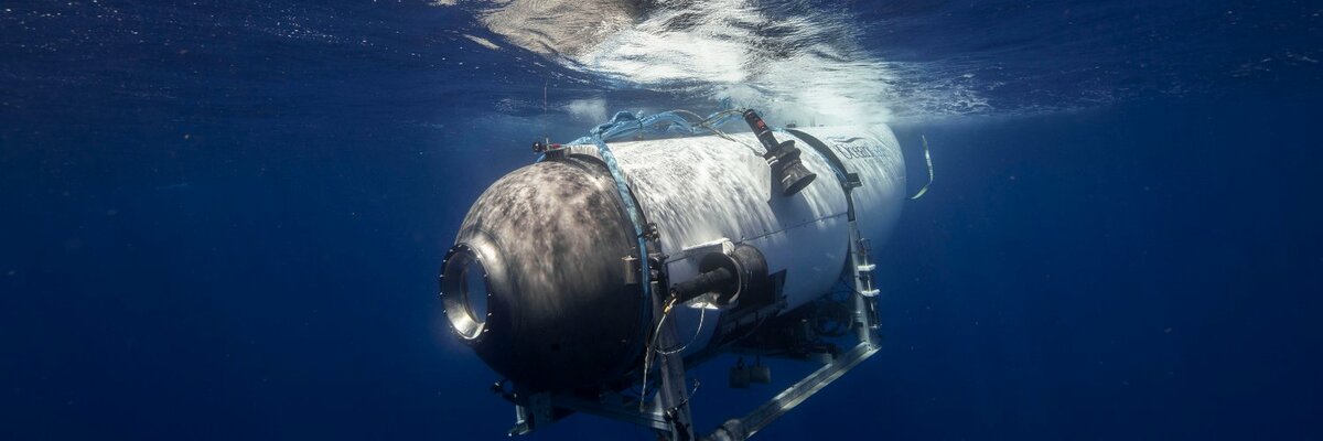 一艘載人參觀「鐵達尼號」殘骸的旅遊潛水器自18日開始失聯，搜救人員目前已發現泰潛水器殘骸。 圖：翻攝益OceanGate Twitter