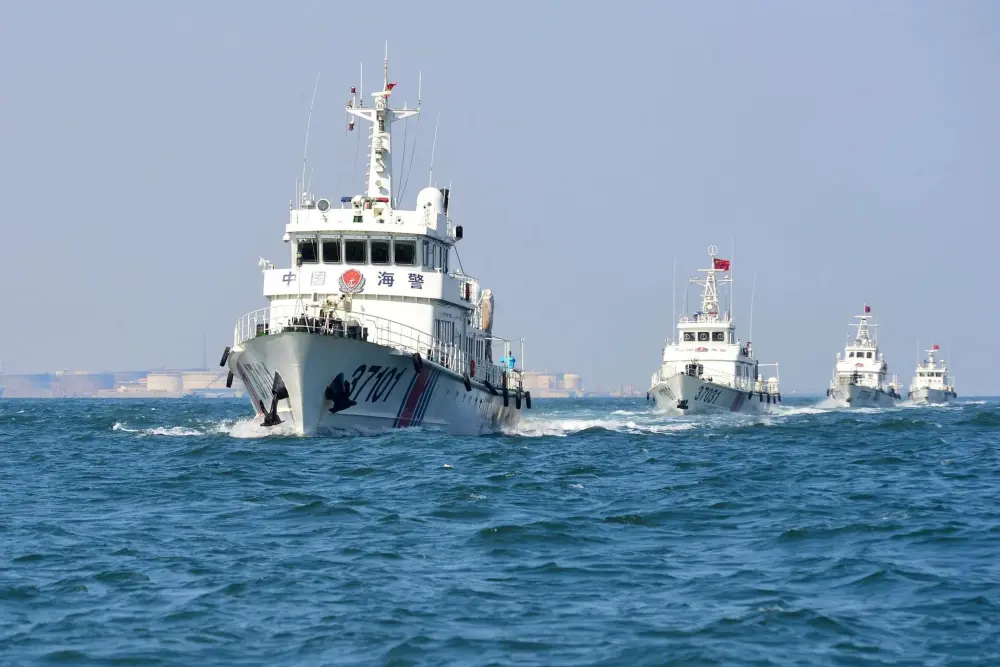 中國海警在南海上的巡邏船隊。 圖：翻攝自鋒芒FM