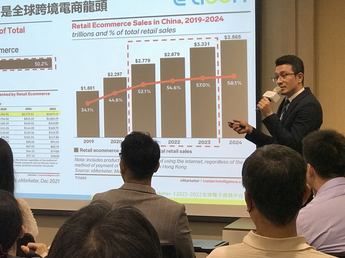創易集團執行長陳翔禹在於講座中分享，以精準健康平台跨足海外的具體規劃。 圖 : 創易集團/提供