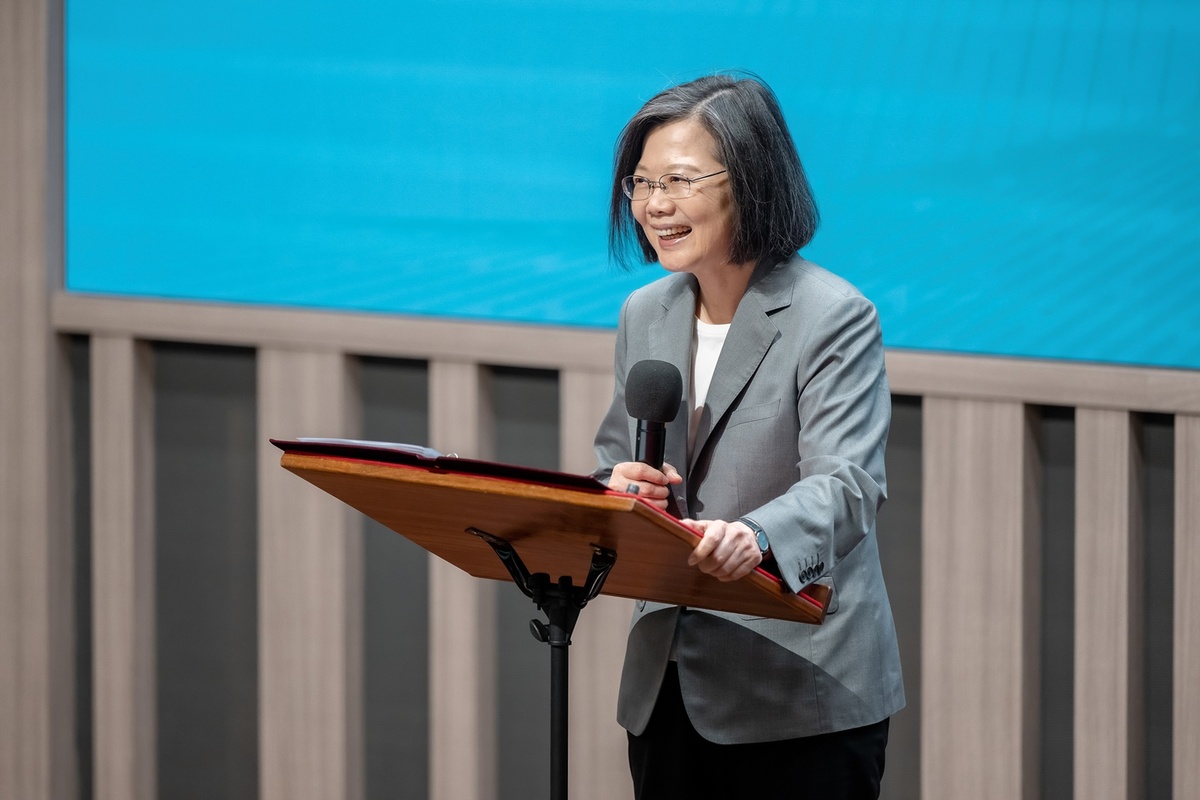總統蔡英文29日上午出席「台美金融資安論壇」。 圖：總統府提供（資料照）