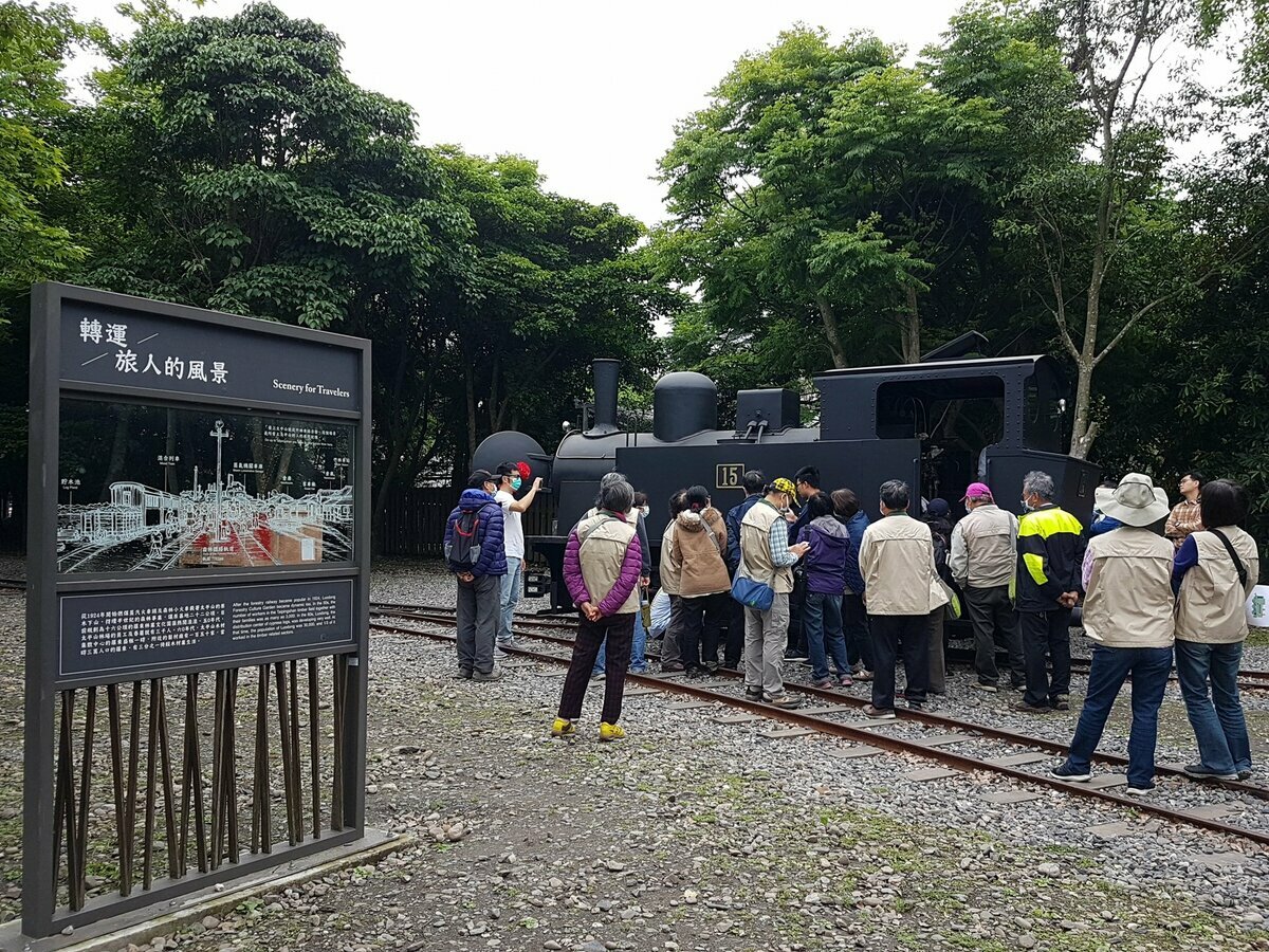 林鐵蒸汽火車展示。 圖：翻攝自羅東林區管理處臉書