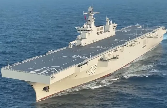 075 型兩棲攻擊艦 2 號艦廣西艦。 圖：翻攝自今日蔣談