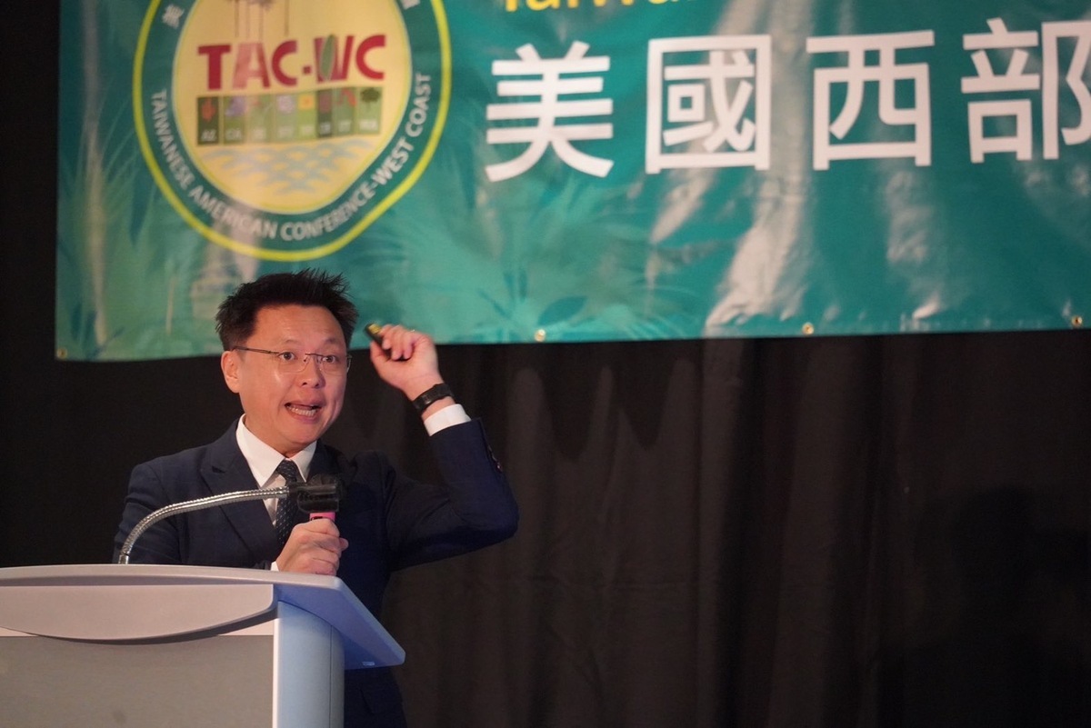 民進黨立委趙天麟在美演講提拒止共軍「四不戰略」。 圖：趙天麟服務處/提供