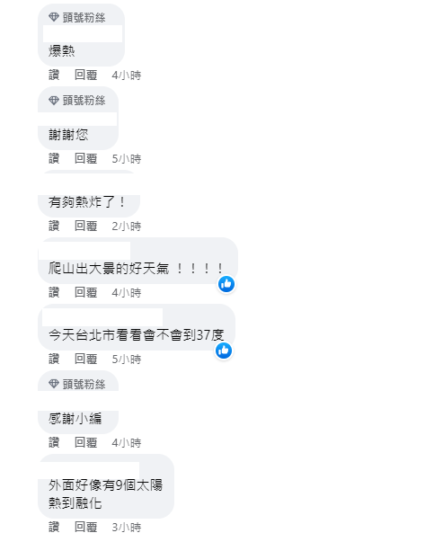 最近高溫炎熱也讓不少網友相當有感，直喊「熱到融化」。 圖：取自《天氣即時預報》臉書