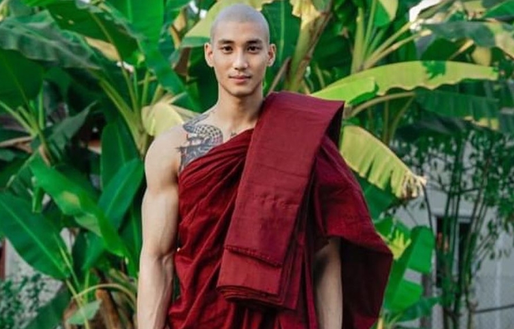 緬甸人氣男模「白因」（Paing Takhon）先前曾短暫出家被媒體封為「地表最帥和尚」，因為支持當地民主抗議活動，遭到逮捕入獄，引起外界高度關注！ 圖：翻攝自臉書