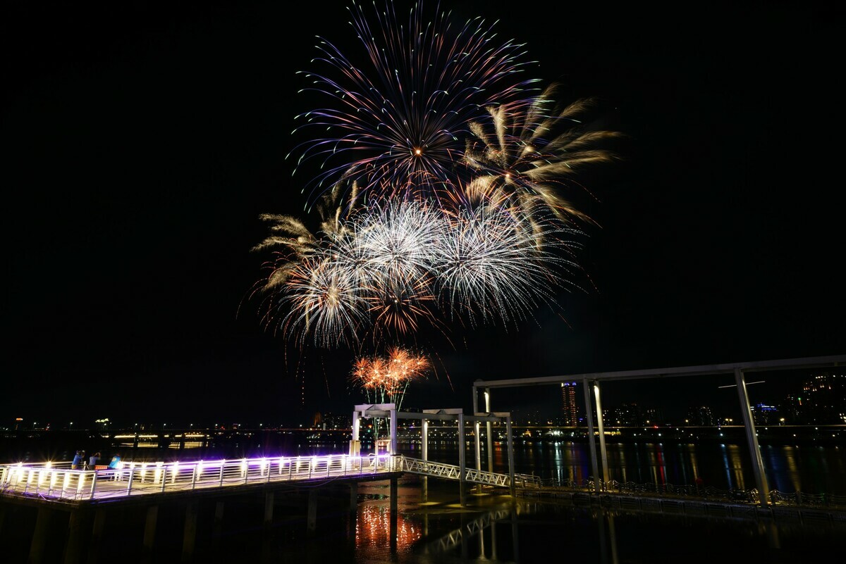 大稻埕夏日節首場煙火秀在5日舉行。 圖：台北市政府觀光傳播局／提供