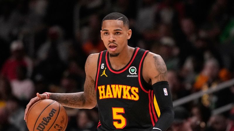 老鷹後衛Dejounte Murray獲得一紙4年1.2億美元(約37.5億台幣)的合約。 圖／美聯社／達志影像