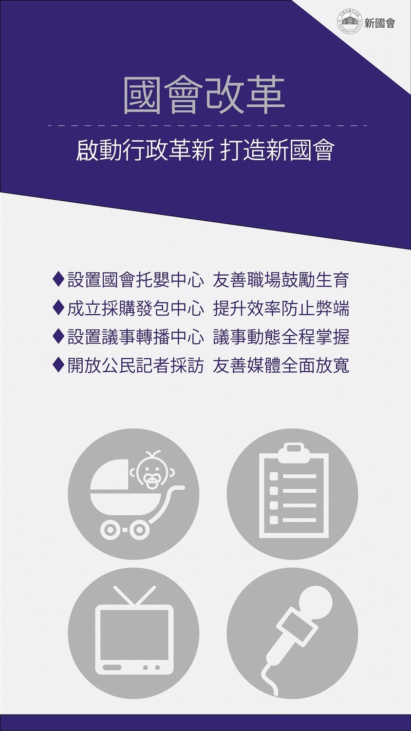 說明新國會一年來的行政改革措施。 圖：翻攝自立法院長蘇嘉全臉書