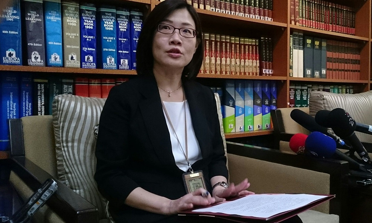 外交部國組司副司長王良玉23日表示，感謝友邦幫台灣在WHA發言。 圖：林朝億/攝