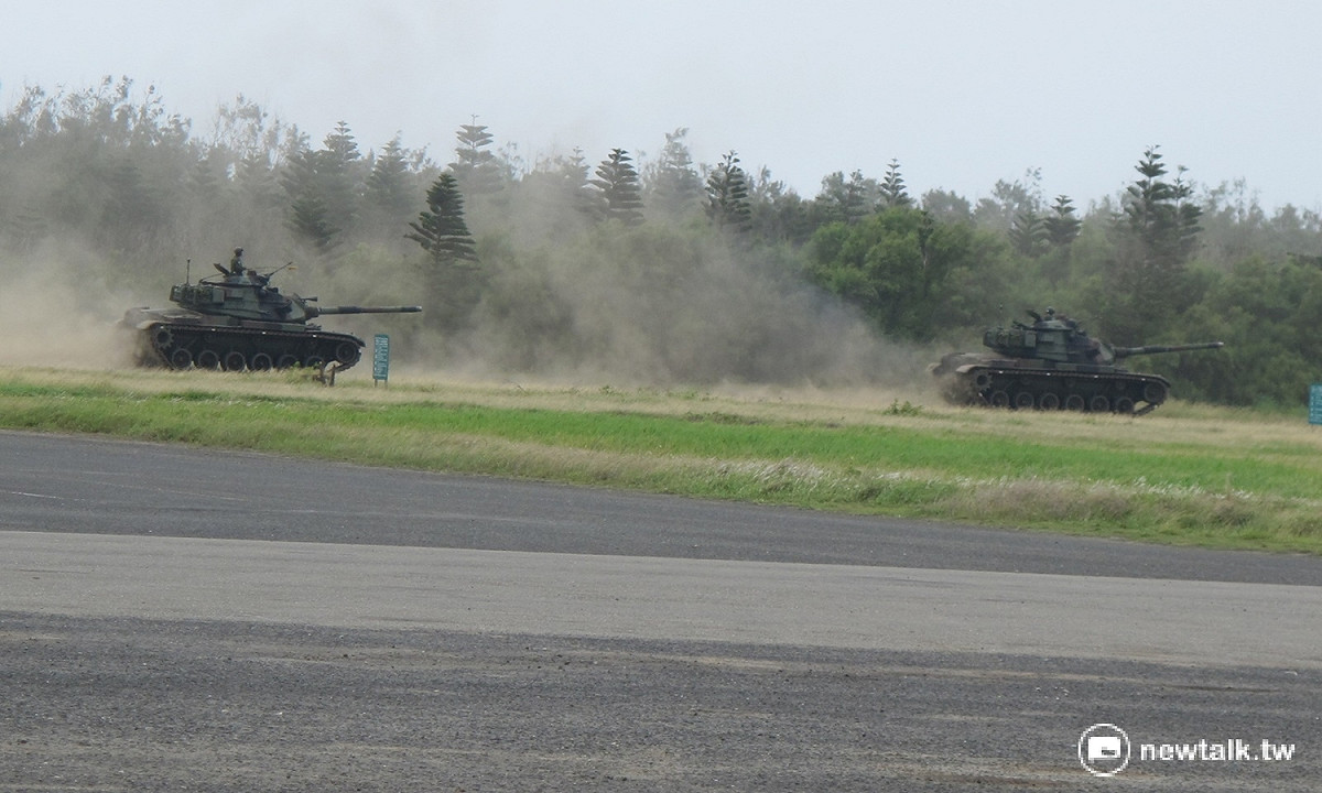 漢光33號演習，M60A3戰車前往灘頭堡。 圖：林朝億/攝