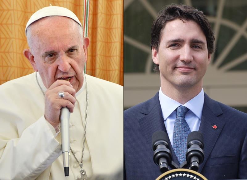 加拿大總理杜魯道（Justin Trudeau）今天籲請教宗方濟各巡牧加國，以便為加國天主教會學校對待原住民學童的方式，向原住民道歉。 圖 : 中央社/提供