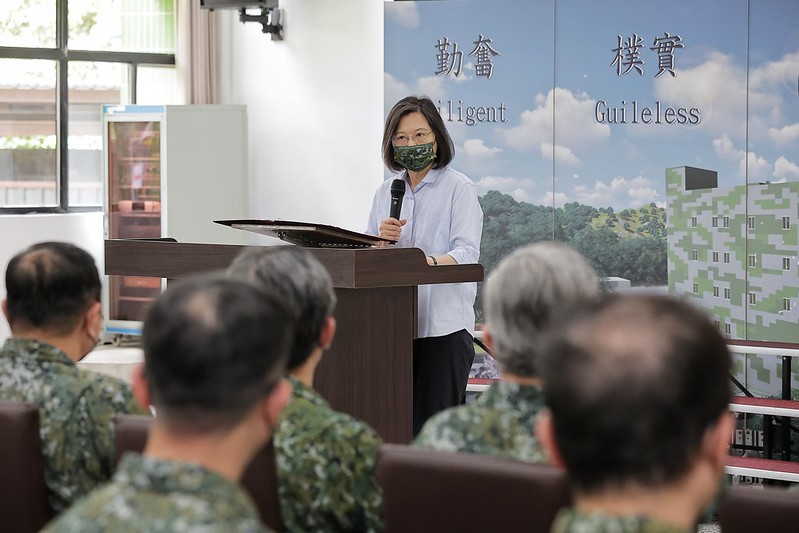 總統蔡英文2022年6月2日赴軍醫局預醫所端節慰問並致詞。 圖：翻攝總統府網站(資料照片)