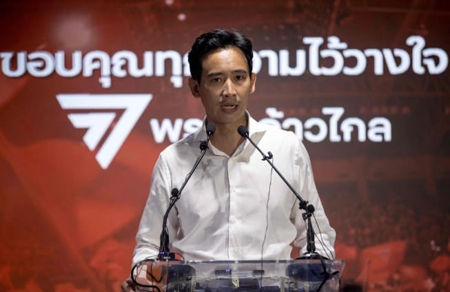 由皮塔所領導的政黨，在泰國選舉中獲得大勝。 圖 : 翻攝自澎派新聞