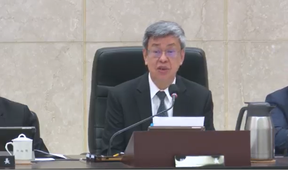 行政院長陳建仁今（13）天主持行政院會。 圖：擷自行政院提供院會影片