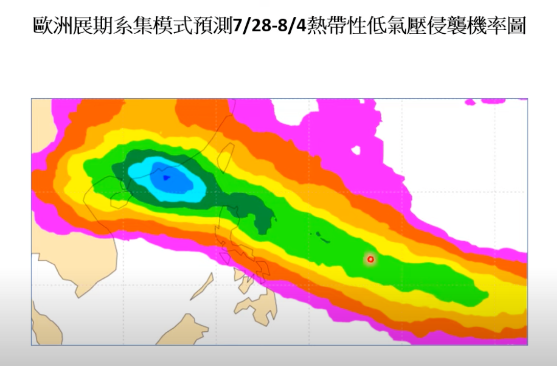 目前至7月31日，都是颱風比較會發展的地方 圖：翻攝自氣象專家賈新興Youtube