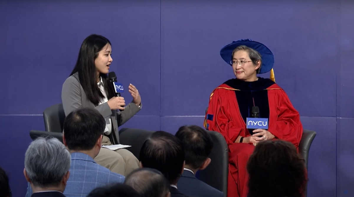 AMD執行長蘇姿丰與學生交流座談。 圖：取自陽明交通大學youtube頻道。