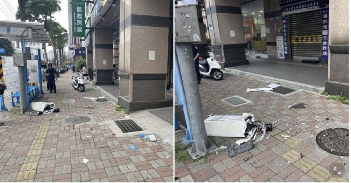 一名政大女學生被冷氣砸中，當場死亡 圖：翻攝畫面