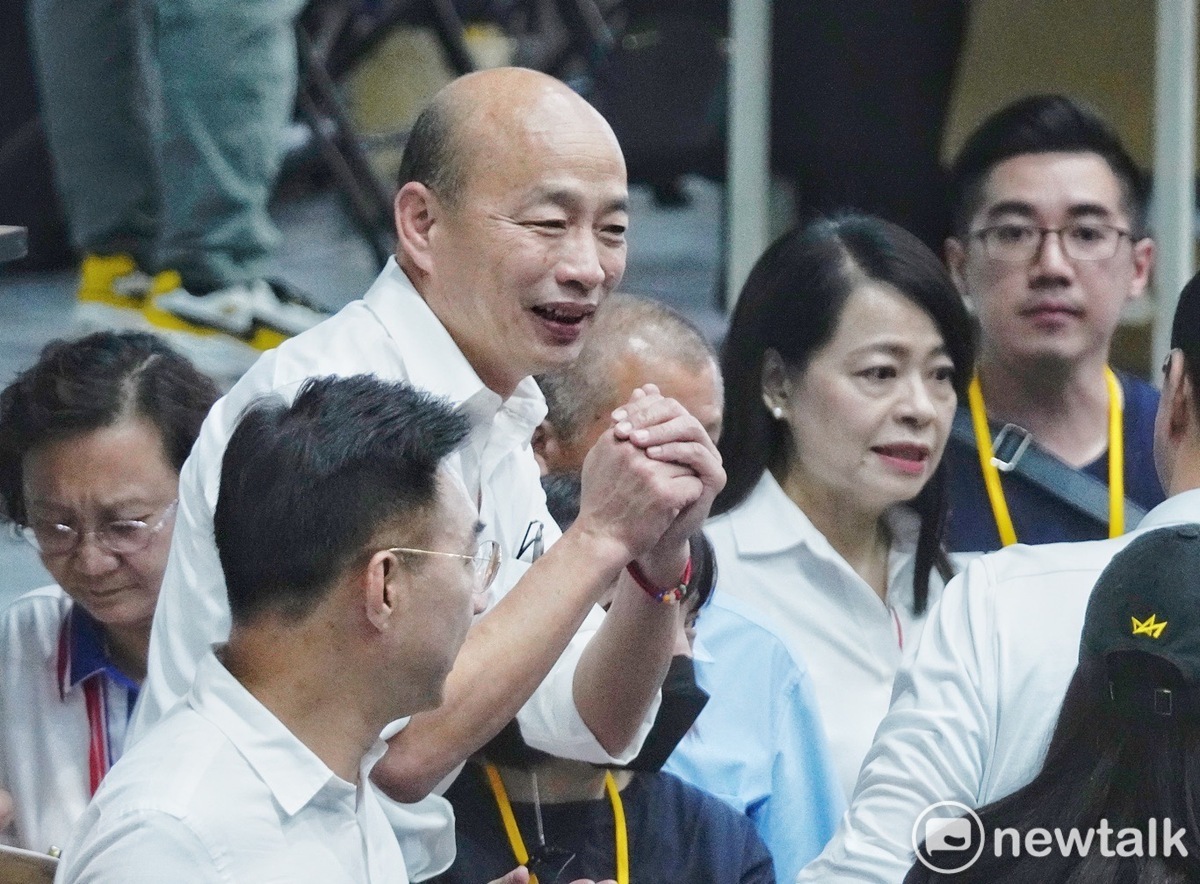 國民黨全代會今（23日）上午於板橋體育館登場，約上午9點2分許，高雄前市長韓國瑜到場。 圖：張良一/攝（資料照）