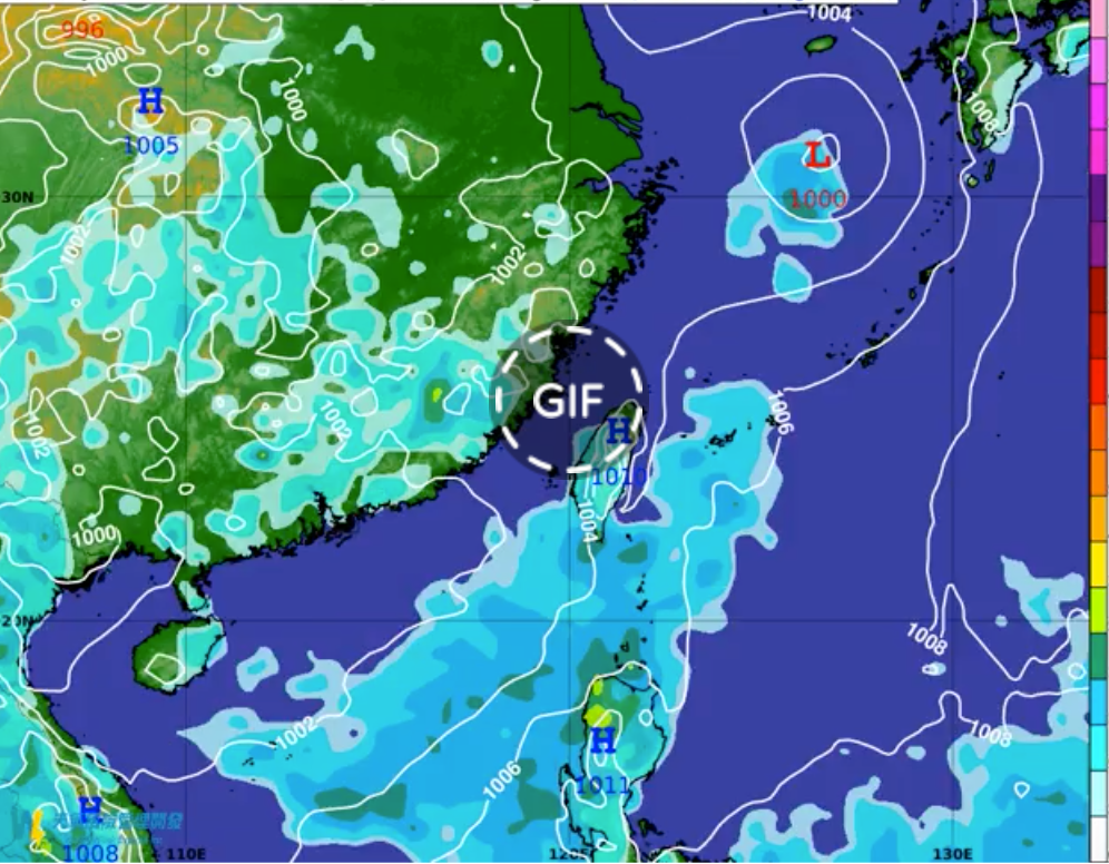 吳聖宇指出，今天颱風對台灣仍無影響，受到高壓外圍東南風影響，仍維持午後有雷陣雨的天氣型態。 圖：翻攝自天氣風險公司分析師吳聖宇臉書