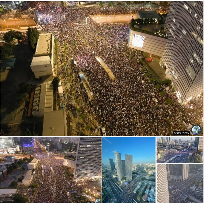 在以色列國會針對備受爭議的司法改革案投票前夕，特拉維夫聚集超過20萬民眾抗議該司改案，結果仍然無法阻止法案通過。 圖：翻攝自I stand with Israel臉書