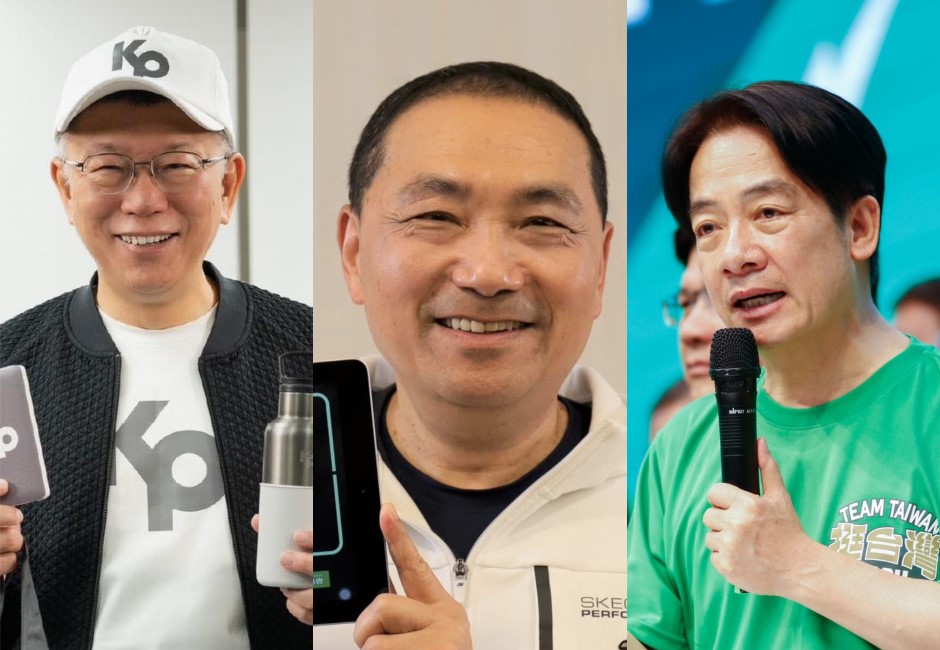 根據《KEYPO大數據關鍵引擎》輿情分析系統統計調查，3位總統參選人近一週網路好感度，賴清德的以0.42好感度居於領先地位，再來是侯友宜的0.39位居第二，而柯文哲是以0.31的好感度墊底。 image source：FB／賴清德、侯友宜、柯文哲