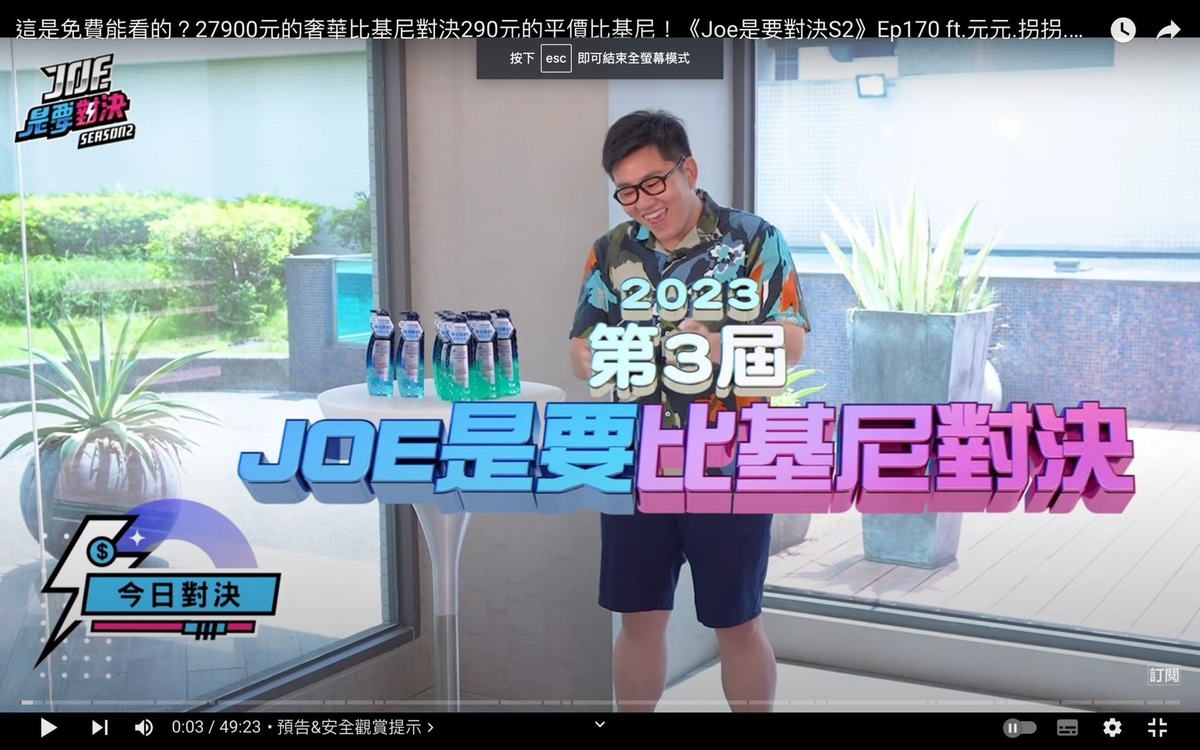 Joeman舉辦比基尼對決。 圖：翻攝自Joeman YT頻道