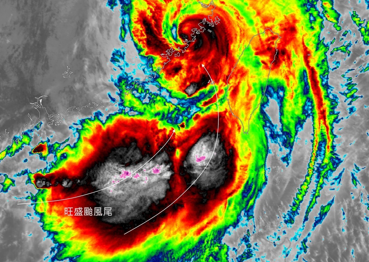 杜蘇芮西南氣流掃上來台灣南部4地區。 圖：取自台灣颱風論壇臉書