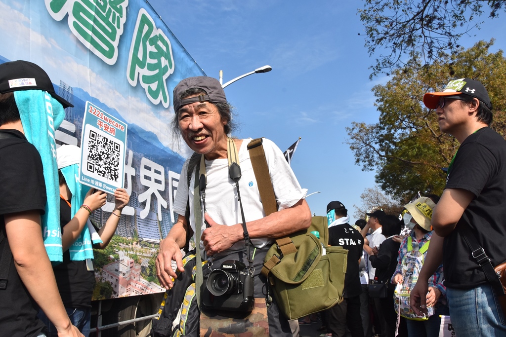 2019年12月21日，潘小俠前往高雄市，拍攝光復高雄罷韓大遊行。 圖：邱萬興提供