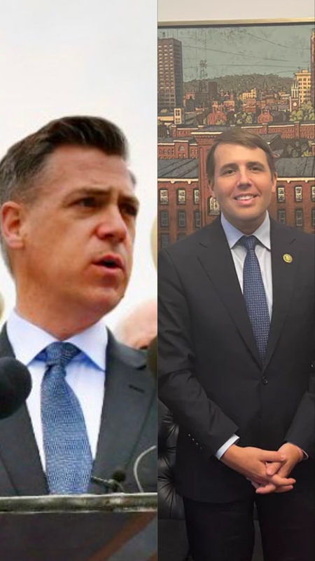 民主黨眾議員巴帕斯（Chris Pappas）（右）與共和黨眾議員班克斯（Jim Banks）（左）共同提出「透過實力促進台灣和平法案」，期望加強美護台力道。 圖：翻攝自推特後製圖
