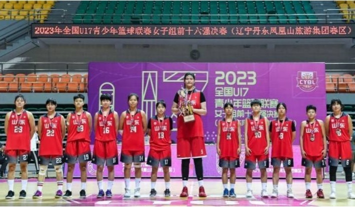 山東U17女籃在賽事七戰全勝，卻只能拿亞軍。 圖：翻攝自微博