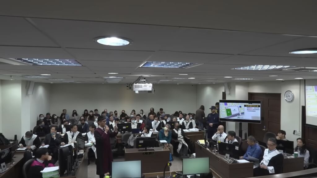 圖為台北地方法院公布言詞辯論畫面。（圖取自台北地院刑事科YouTube頻道網頁youtube.com）