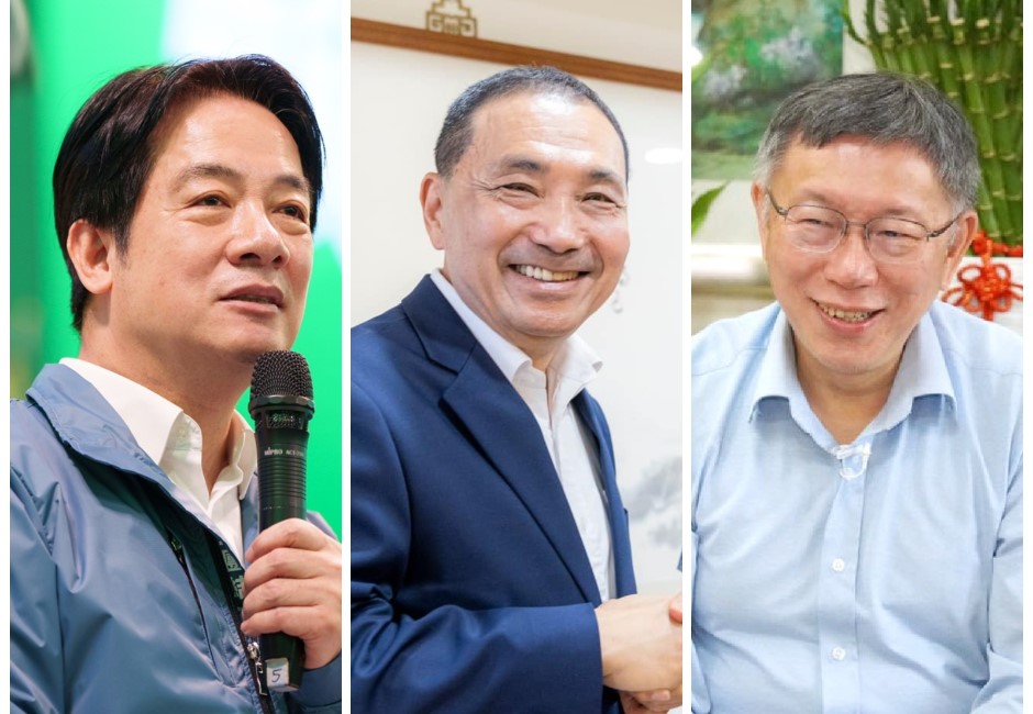 近一週3位總統參選人（左起賴清德、侯友宜、柯文哲）的聲量及好感度產生變化． image source：FB／賴清德、侯友宜、柯文哲