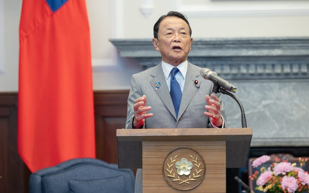 前日相麻生太郎出席國慶酒會 大喊台灣是重要「國家」！ 雙方應加強合作