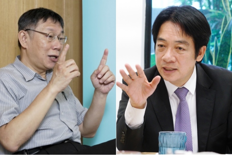 民眾黨總統參選人柯文哲（左）、民進黨總統參選人賴清德（右）。 圖：張良一攝（新頭殼合成）