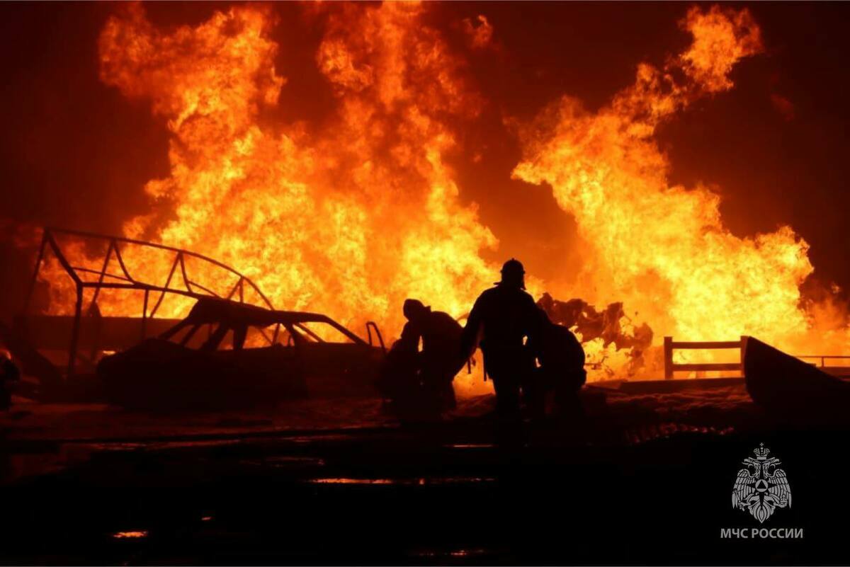 達吉斯坦當局表示，馬哈奇卡拉大爆炸共造成 12 人死亡， 66 人輕重傷。 圖：翻攝自俄羅斯緊急事務局Telegram