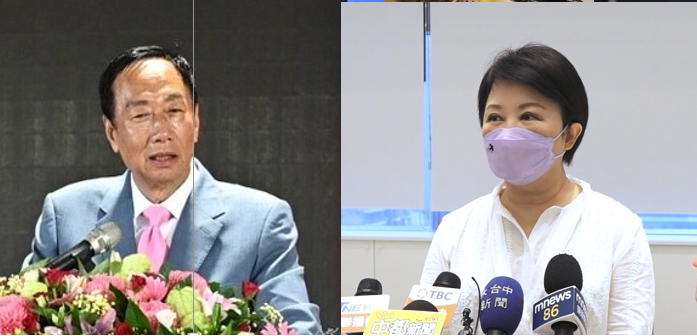 郭台銘提出能源政策，盧秀燕說對於好的政見、對於中部地區和對台中更多的積極性想法都很歡迎。 新頭殼合成