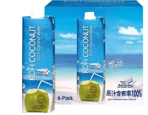 一名消費者在好市多(COSTCO)買了人氣商品「Koh 純椰子汁」，卻發現瓶中有一團發霉物。 圖：翻攝自好市多網站