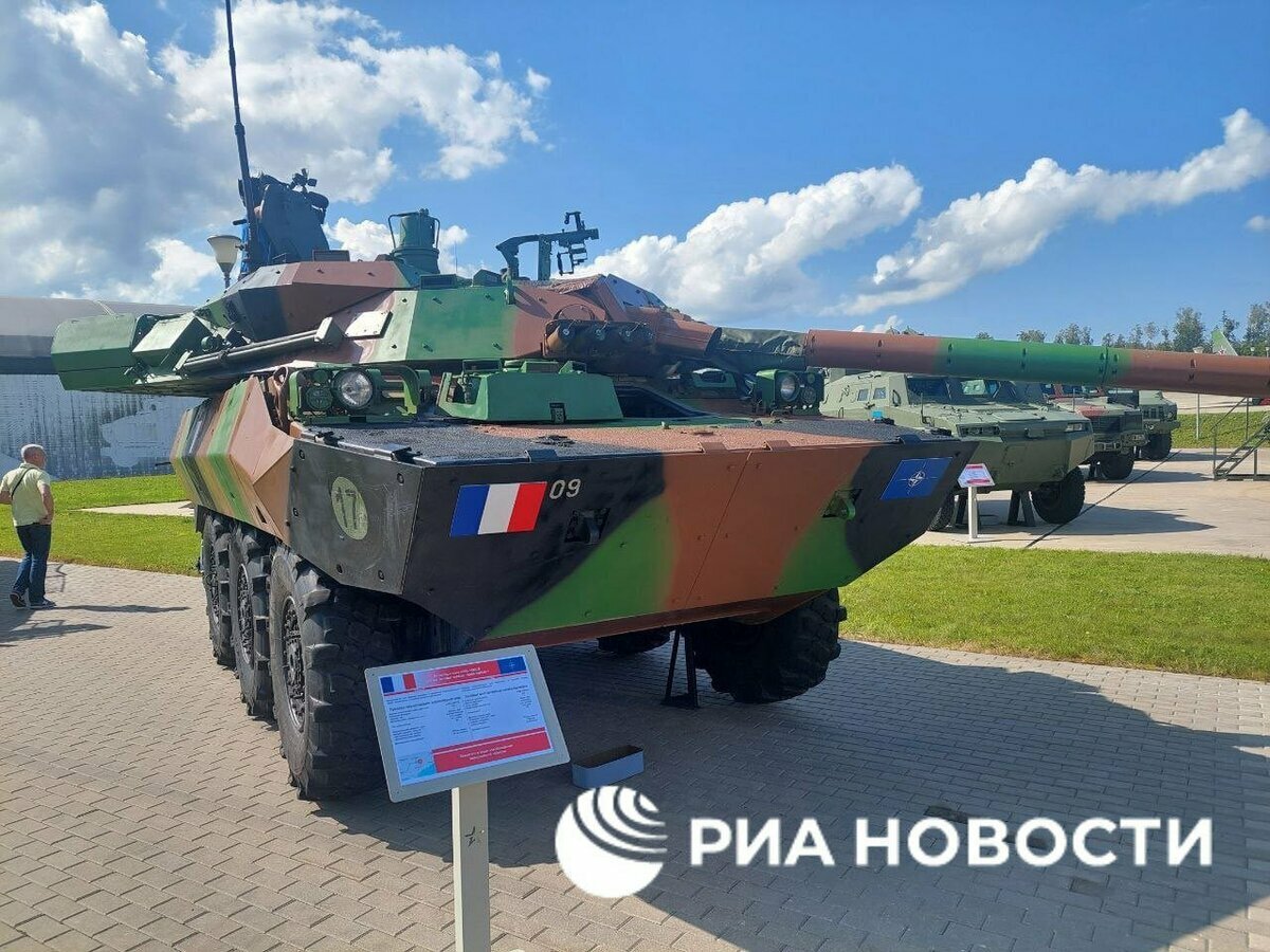 其中因展出包括美製 M113 裝甲運兵車、瑞典製 CV90 步兵戰車等北約（NATO）軍援，被認為嘲諷意味濃厚。 圖：擷取自「X」（原推特）@sentdefender
