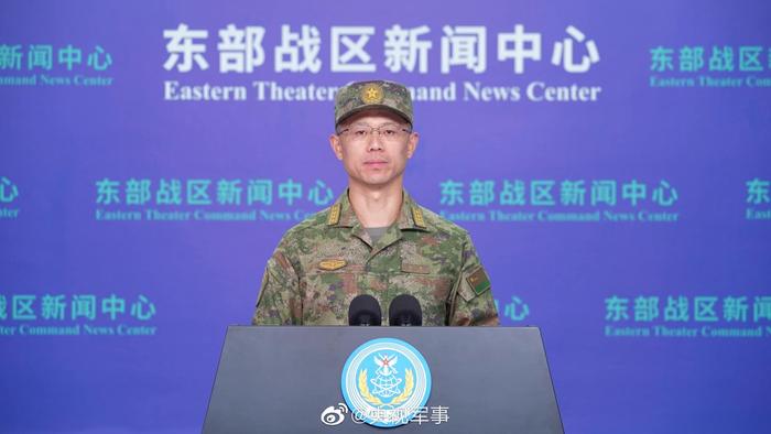 中國解放軍東部戰區新聞發言人施毅。 圖：翻攝微博
