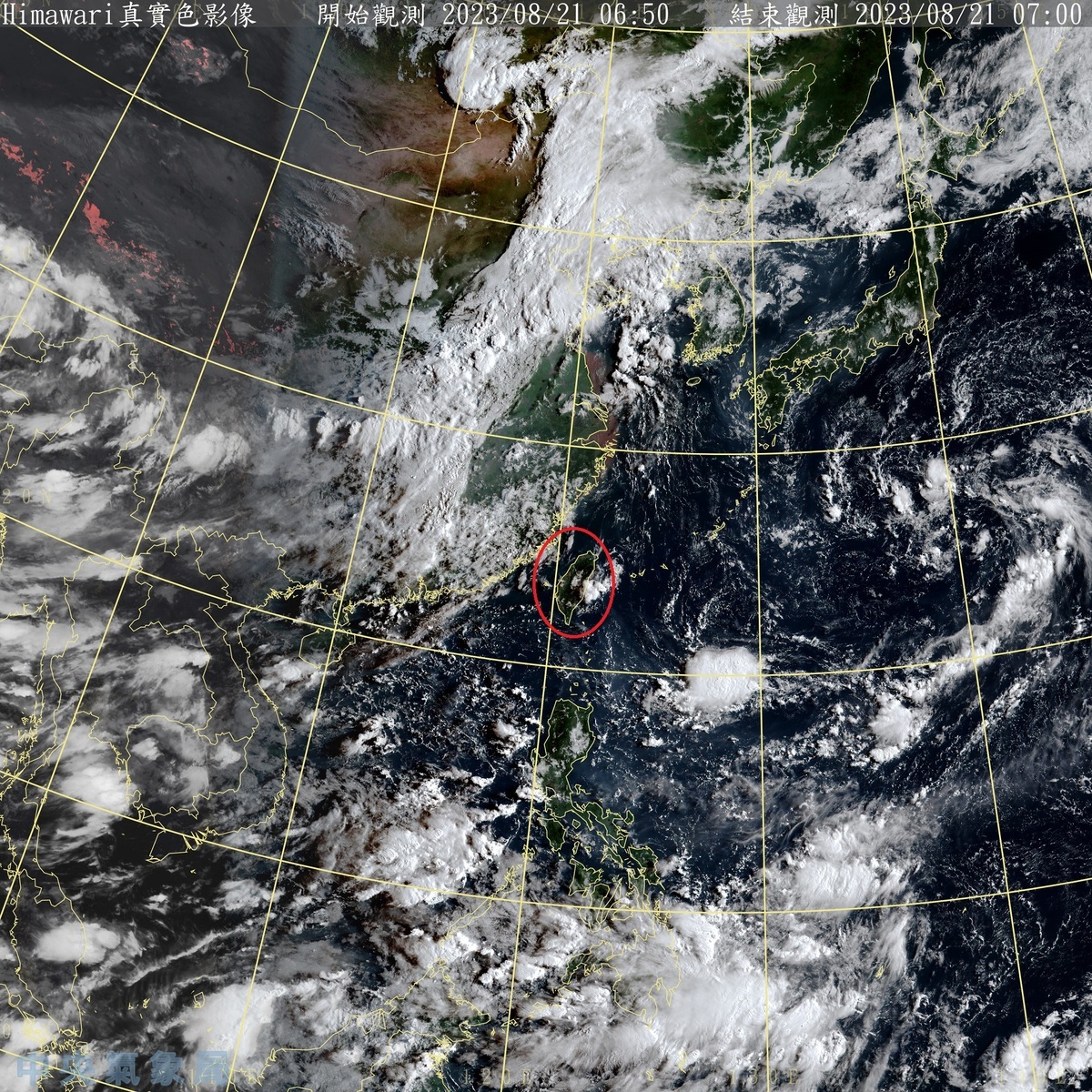 今天全台各地的天氣大都是多雲到晴，澎湖、金門與馬祖可能有局部短暫陣雨，午後有局部短暫雷陣雨，而各地山區將有局部大雨發生的機率。 圖：中央氣象局／提供