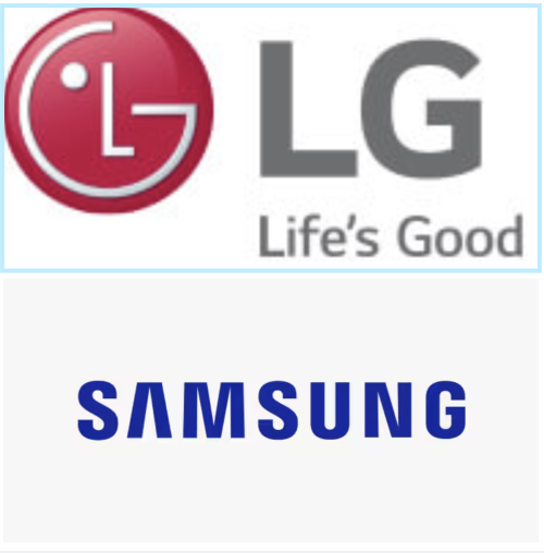 此次三星、LG Display 兩強聯手，外界推測是鞏固其在高級電視的領先寶座，不讓中國超越。 圖：翻攝自samsung、LG官網後合成