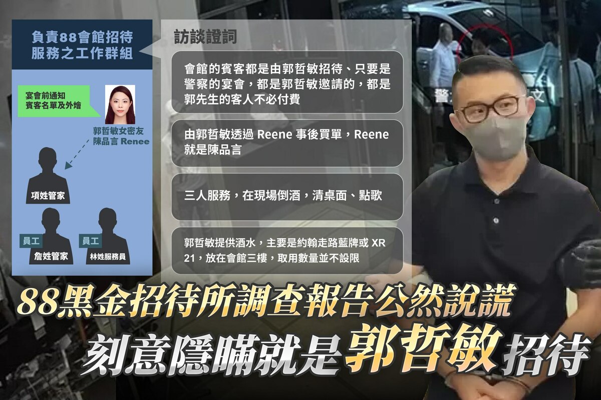 88黑金招待所行政調查報告公然說謊：刻意隱瞞就是「郭哲敏」招待。 圖：取自黃國昌臉書