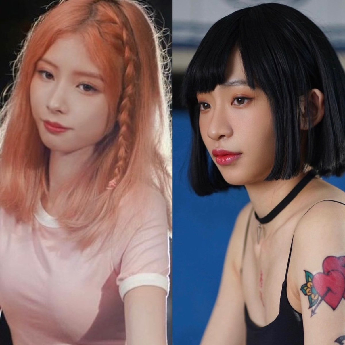 《山道猴子的一生》真人版主角的兩任女友分別找來陳七瀨（左）跟思琪飾演。 圖：翻攝自陳七瀨、思琪47 IG