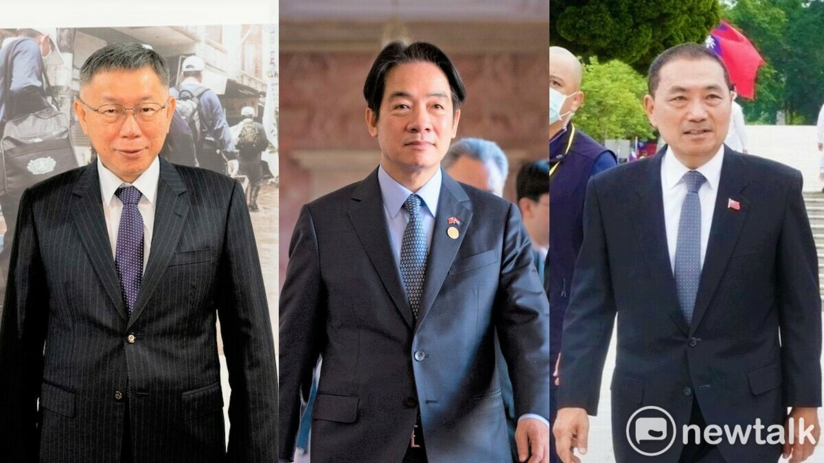 TVBS民調中心今（19）天發布藍、綠、白三黨滿意度民調結果。圖為三黨2024總統參選人合成圖。 圖：新頭殼資料照