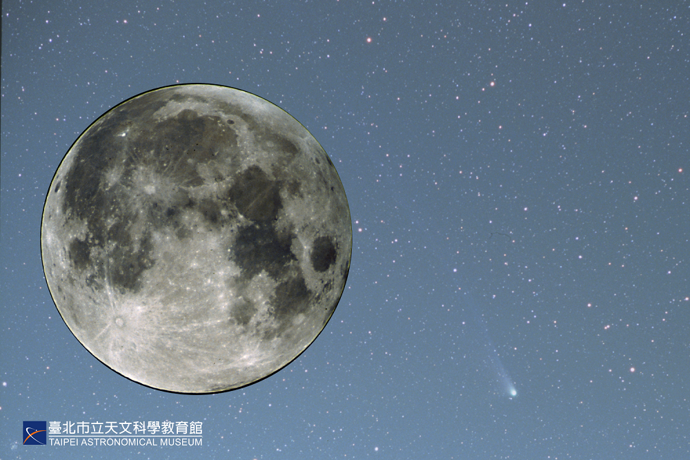 今年最大的滿月「超級藍月」將在31日晚間登場。 圖：台北天文館／提供