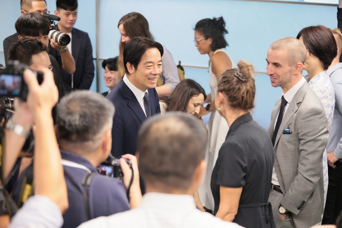民進黨黨主席暨總統參選人賴清德25日受邀出席國際媒體茶敘。 圖：民進黨提供