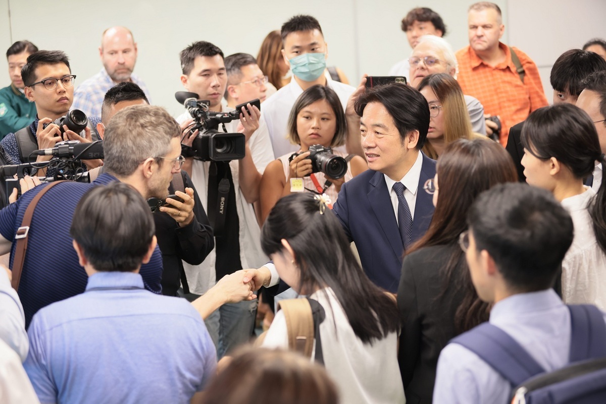 民進黨黨主席暨總統參選人賴清德25日受邀出席國際媒體茶敘。 圖：民進黨提供