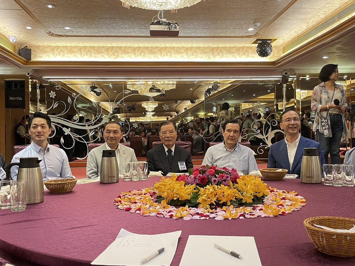 國民黨今舉行國民大會代表後援會，侯友宜、國民黨主席朱立倫、前總統馬英九、台北市長蔣萬安等人都出席。 圖：國民黨文傳會/提供