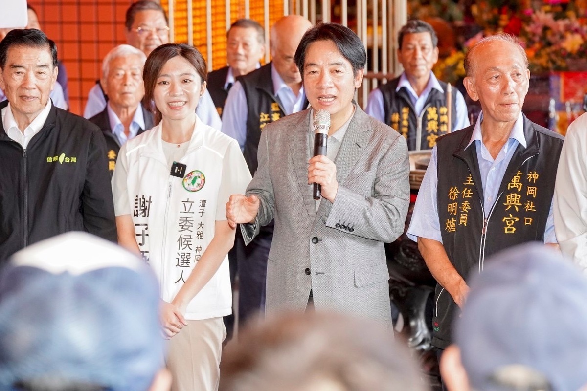 賴清德稱讚謝子涵有勇氣、抱負、理想性和對土地的感情，都值得大家敬佩。 賴清德競選辦公室/提供