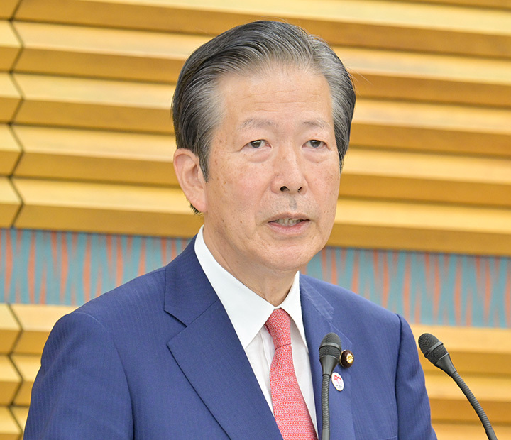 日本公明黨黨魁山口那津男。 圖：翻攝自公明黨官網